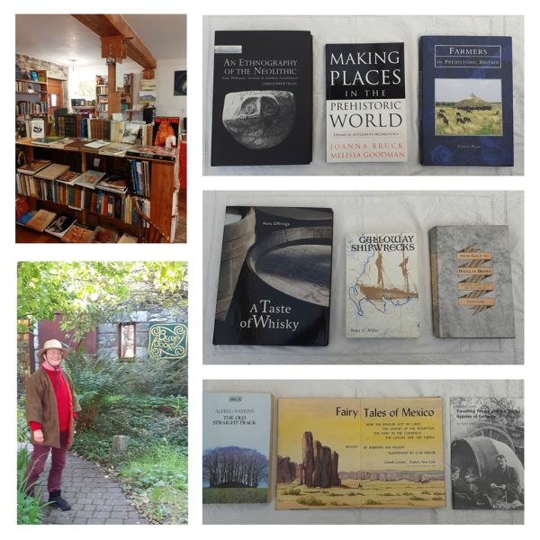 Byre Books, Wigtown. Various books and an inside view.