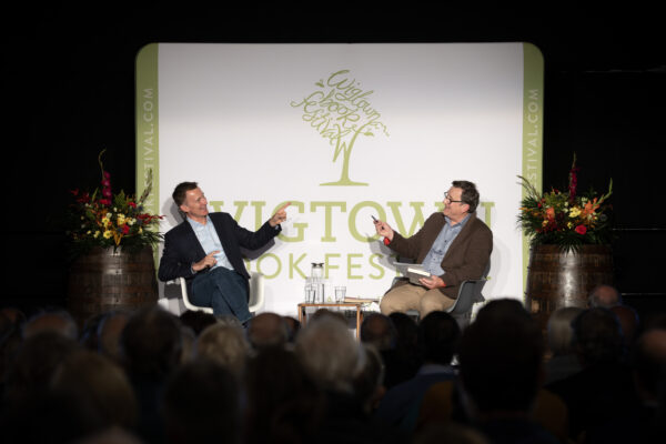 Jeremy Hunt and Andrew Cassell on stage at Wigtown By Colin Tennant 02