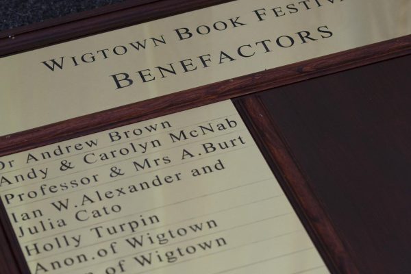 Wigtown Book Festival Benefactors list of names.