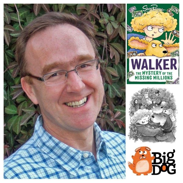 Shoo Rayner and his book 'Walker and the missing millions for Big Dog Children's Book Festival event.